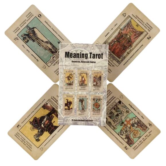 Learn Tarot Keyword Antiqued Classic Tarot Deck Learn 78 Cards Easily - Picture 3 of 7